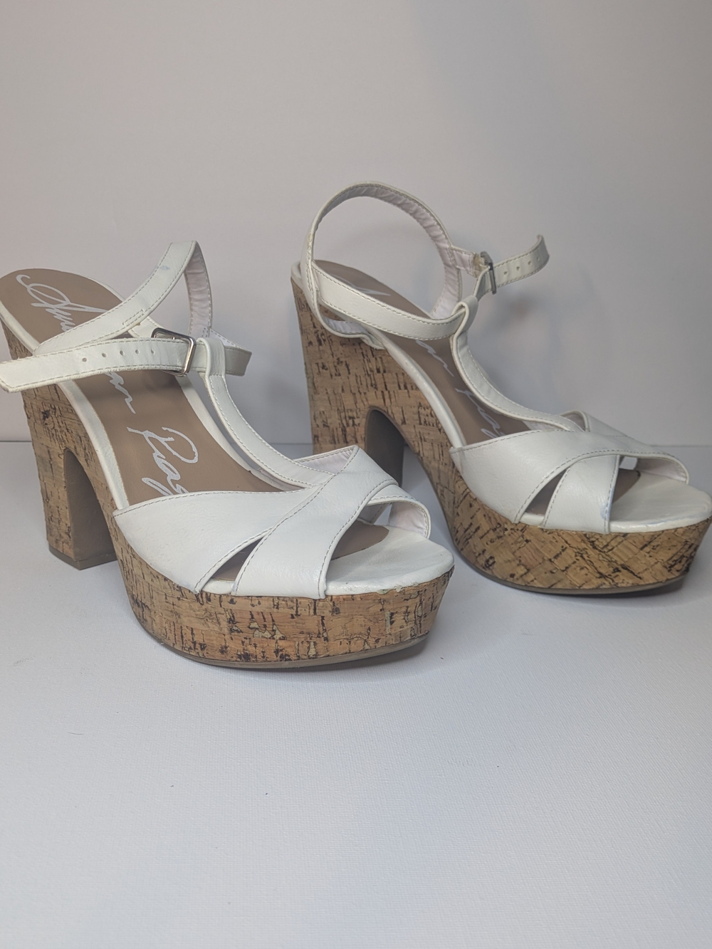 American Rag White Cork Platform Sandals